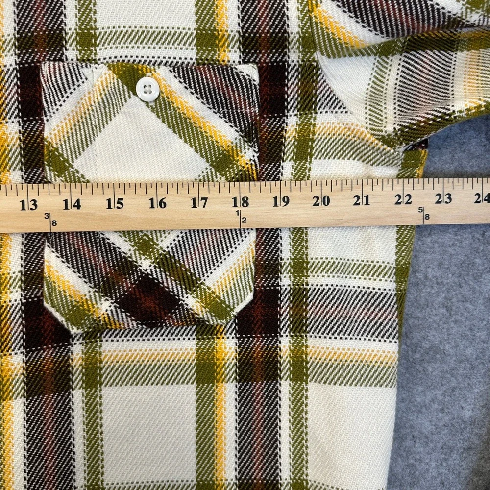 The North Face‎ Valley Twill Flannel Shirt Mens M Olive Yellow White Plaid NWT